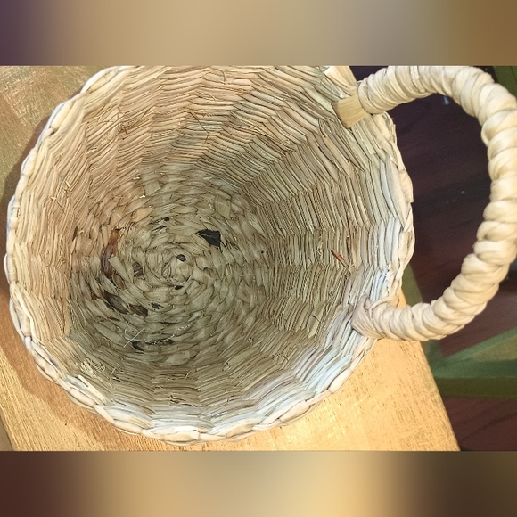 ❤️ VTG Sweet Grass Basket with loop to hang, Cottagecore and Shabby chic ❤️ - Picture 5 of 6